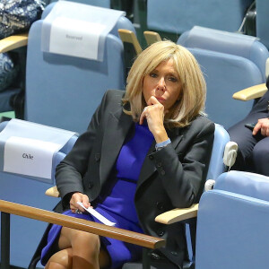 La première dame française Brigitte Macron assiste au discours de son mari le président de la République française, le premier jour de la 74ème assemblée générale de l'organisation des Nations-Unis (ONU) à New York City, New York, Etats-Unis, le 24 septembre 2019. © Morgan Dessalles/Bestimage