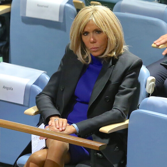 La première dame française Brigitte Macron assiste au discours de son mari le président de la République française, le premier jour de la 74ème assemblée générale de l'organisation des Nations-Unis (ONU) à New York City, New York, Etats-Unis, le 24 septembre 2019. © Morgan Dessalles/Bestimage