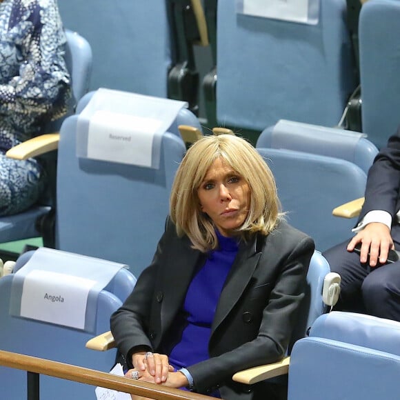 La première dame française Brigitte Macron assiste au discours de son mari le président de la République française, le premier jour de la 74ème assemblée générale de l'organisation des Nations-Unis (ONU) à New York City, New York, Etats-Unis, le 24 septembre 2019. © Morgan Dessalles/Bestimage