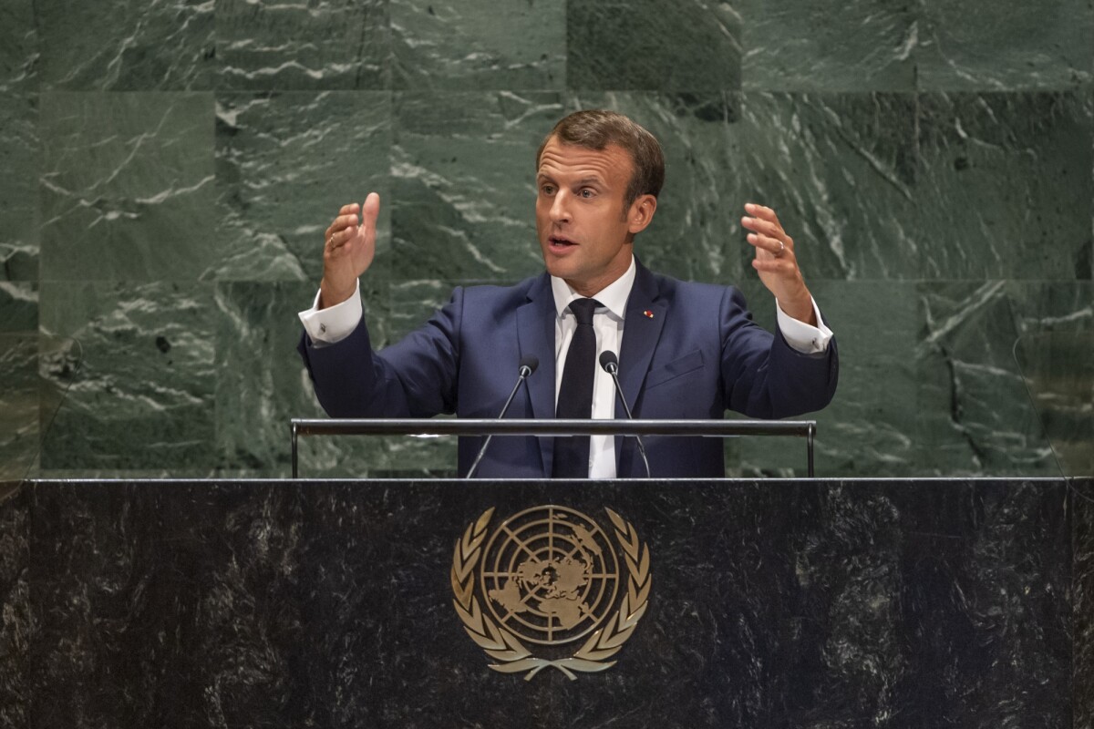 Photo : Le président de la République française Emmanuel Macron lors ...