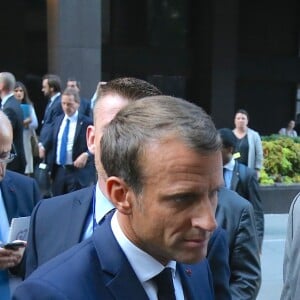 Le président de la République française Emmanuel Macron se balade lors de la 74ème assemblée générale de l'organisation des Nations-Unis (ONU) à New York City, New York, Etats-Unis, le 24 septembre 2019. © Morgan Dessalles/Bestimage