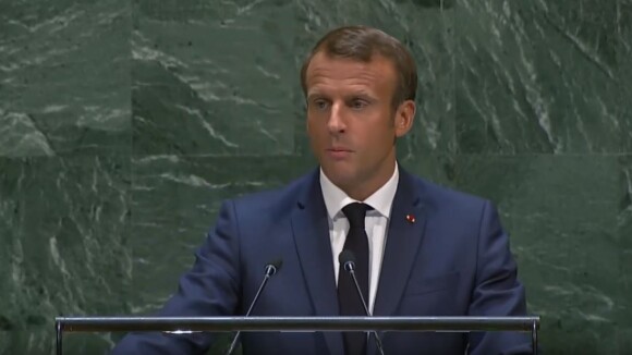Emmanuel Macron lors de son discours à l'ONU, à New York le 24 septembre 2019.