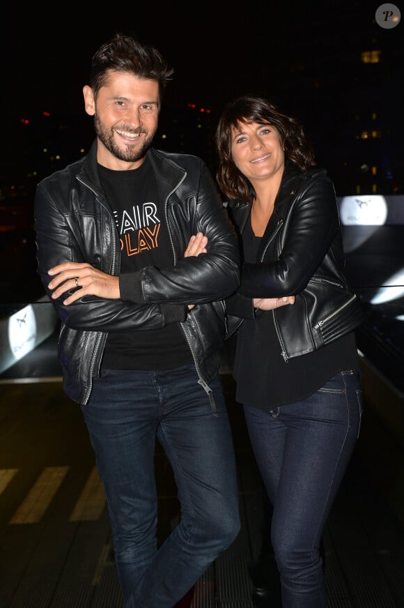 Exclusif - Christophe Beaugrand et Estelle Denis - Cupra France inaugure son circuit automobile éphémère "The rooftop driving experience"ur les toits de Paris le 25 septembre 2019. © Christophe Clovis - Veeren Ramsamy / Bestimage La marque CUPRA a fêté son lancement et inauguré le premier circuit de vitesse éphémère sur les toits de Paris. CUPRA est une marque exclusive conçue pour captiver les passionnés d'automobiles à la recherche de modèles uniques, à la fois sophistiqués et performants. Avec la course et le sport automobile comme ADN, CUPRA incarne l'expression ultime de la sportivité.