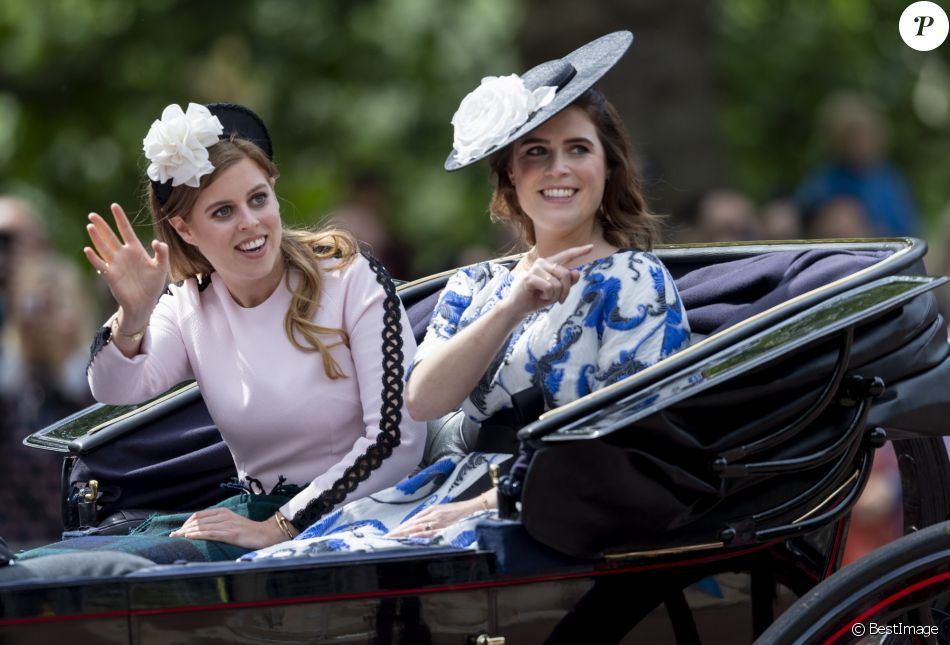 La princesse Eugenie d&#039;York, la princesse Beatrice d&#039;York - La parade Trooping the Colour 2019, célébrant le 93ème anniversaire de la reine Elisabeth II, au palais de Buckingham, Londres, le 8 juin 2019.