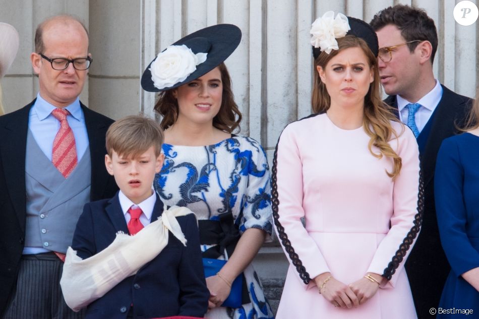La princesse Beatrice d&#039;York, la princesse Eugenie d&#039;York- La famille royale au balcon du palais de Buckingham lors de la parade Trooping the Colour 2019, célébrant le 93ème anniversaire de la reine Elisabeth II, londres, le 8 juin 2019.