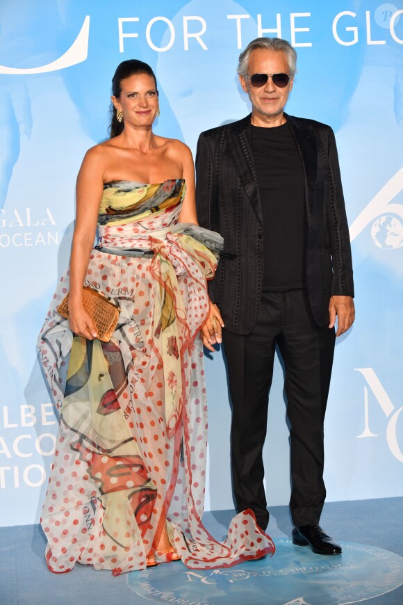 Veronica Berti et son mari Andrea Bocelli assistent au "Monte Carlo Gala for the Global Ocean" sur les terrasses de l'opéra de Monte-Carlo le 26 septembre 2019. © Bruno Bebert / Bestimage