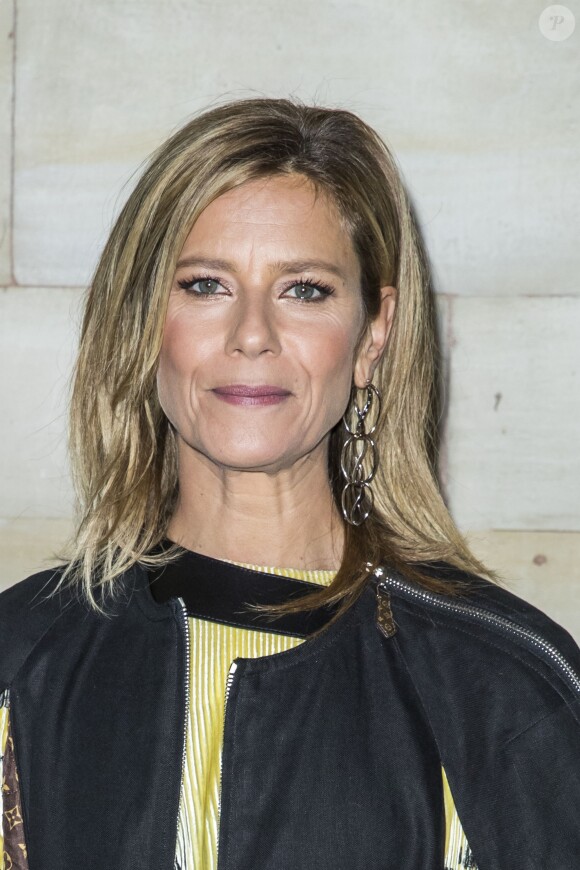 Marina Foïs au photocall du défilé Louis Vuitton PAP femme printemps-été 2019 au Louvre à Paris le 2 octobre 2018 © Olivier Borde / Bestimage