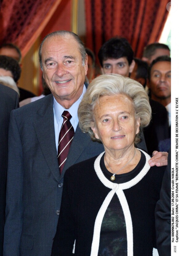 Jacques Chirac et Bernadette Chirac à L'Élysée en 2004. 
