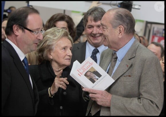 Jacques et Bernadette Chirac, François Hollande, à Brive la Gaillarde en 2009. 