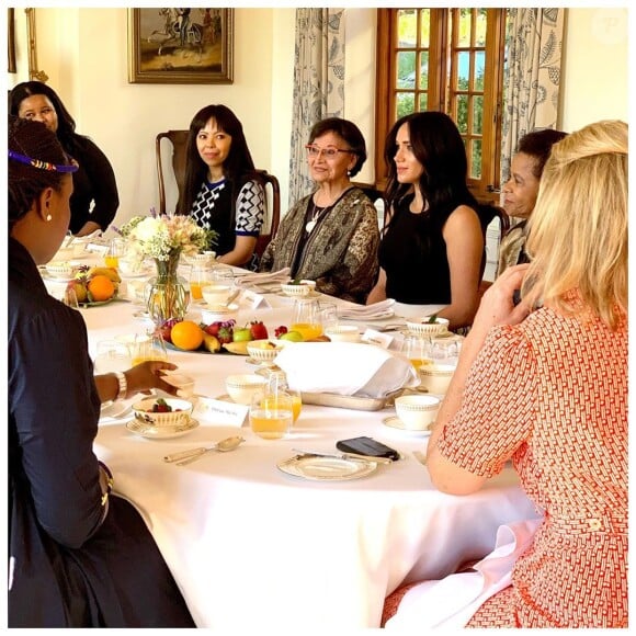 Meghan Markle, duchesse de Sussex, lors du petit-déjeuner "Women in Public Service" à Cape Town. Le 28 septembre 2019