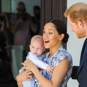 Le prince Harry, duc de Sussex, et Meghan Markle, duchesse de Sussex, avec leur fils Archie ont rencontré l'archevêque Desmond Tutu et sa femme à Cape Town, Afrique du Sud. Le 25 septembre 2019