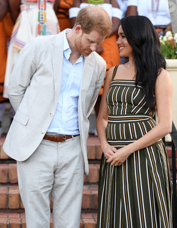Le prince Harry, duc de Sussex, et Meghan Markle, duchesse de Sussex, se rendent à la résidence de l'ambassadeur à Cape Town, au 2 ème jour de leur visite en Afrique du Sud. Le 24 septembre 2019