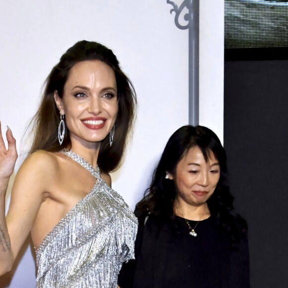 Angelina Jolie à la première du film "Maléfique : Le Pouvoir du mal" au Roppongi Hills Arena à Tokyo, Japon, le 3 octobre 2019.