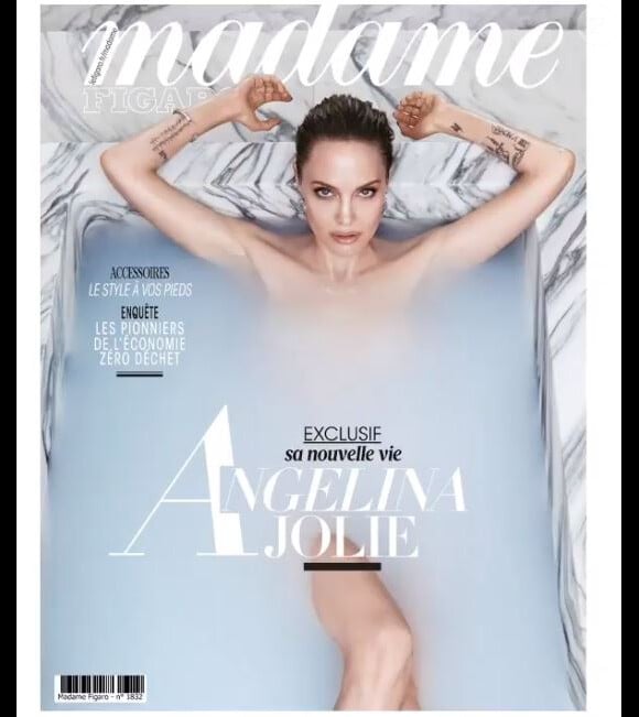 Angelina Jolie en couverture de "Madame Figaro", supllément des 4 et 5 octobre 2019.