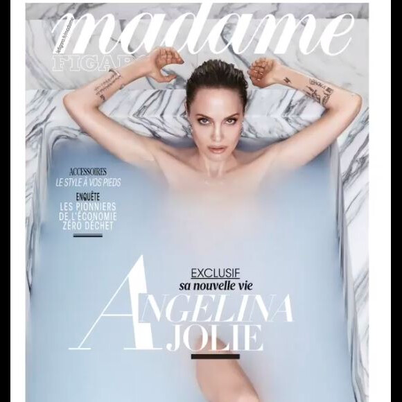 Angelina Jolie en couverture de "Madame Figaro", supllément des 4 et 5 octobre 2019.