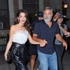 Exclusif - George et Amal Clooney fêtent leur cinquième anniversaire de mariage au restaurant "4 Charles Prime Rib" à New York, le 26 septembre 2019. Ils y ont dîné avec Cindy Crawford et Rande Gerber.