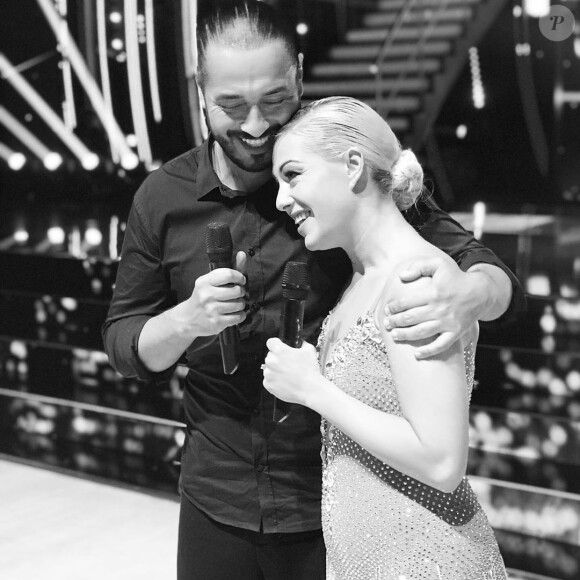 Moundir et sa partenaire de "Danse avec les stars 2019" Katrina Patchett sur le plateau, le 5 octobre 2019, sur Instagram