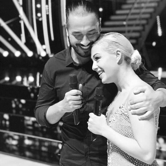 Moundir et sa partenaire de "Danse avec les stars 2019" Katrina Patchett sur le plateau, le 5 octobre 2019, sur Instagram