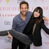 Christophe Michalak avec sa femme et Romane Serda pour fêter son nouveau livre
