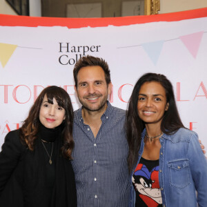 Christophe Michalak et sa femme Delphine McCarty et Laurence Roustandjee - Sortie du livre de Christophe Michalak "La pâtisserie en famille" à Paris le 9 octobre 2019. © Cédric Perrin/Bestimage