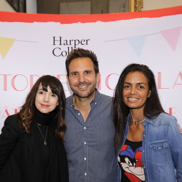 Christophe Michalak et sa femme Delphine McCarty et Laurence Roustandjee - Sortie du livre de Christophe Michalak "La pâtisserie en famille" à Paris le 9 octobre 2019. © Cédric Perrin/Bestimage