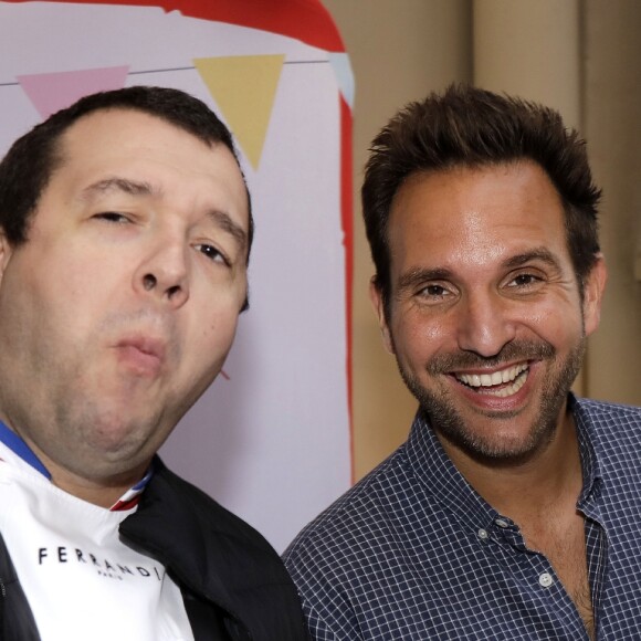 Christophe Michalak et le Chef Guillaume Gomez - Sortie du livre de Christophe Michalak "La pâtisserie en famille" à Paris le 9 octobre 2019. © Cédric Perrin/Bestimage