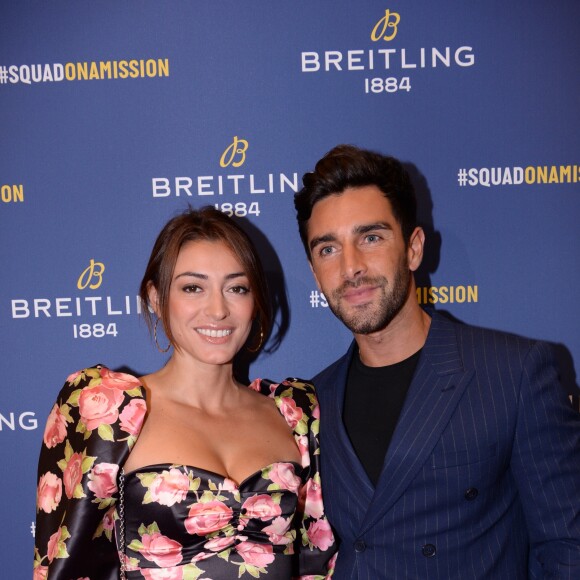 Valentin Léonard et sa compagne Rachel Legrain-Trapani (Miss France 2007) lors de la soirée de réouverture de la boutique "Breitling", située rue de la Paix. Paris, le 3 octobre 2019. © Rachid Bellak/Bestimage