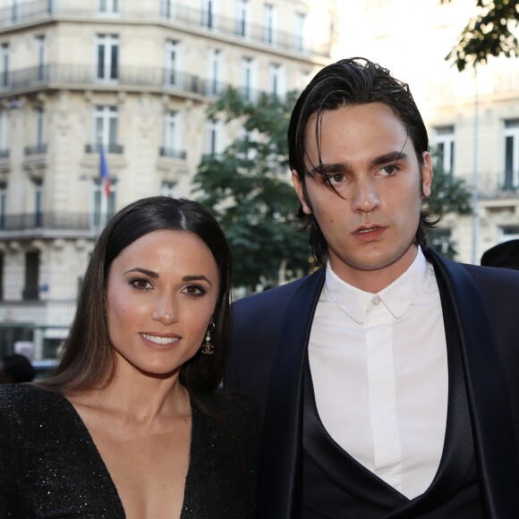 Alain-Fabien Delon et sa compagne Capucine Anav (habillée par Stevens Ishay Couture) aux arrivées de la 10ème édition du "Global Gift Gala" à l'hôtel Four Seasons George V à Paris, le 3 juin 2019. © Denis Guignebourg/Bestimage