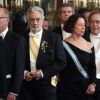 Plácido Domingo - Le couple royal d'Espagne lors du dîner de gala donné en l'honneur du président de Chine et sa femme au palais royal à Madrid. Le 28 novembre.