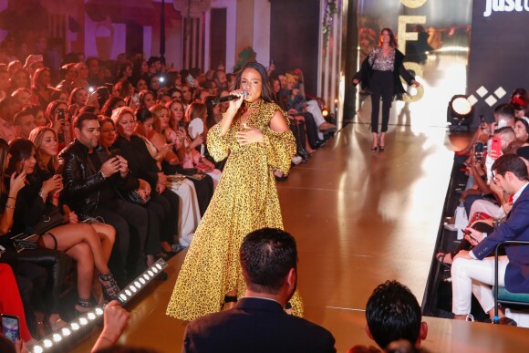 Exclusif - Christina Milian, enceinte, anime le défilé de la 15ème édition du Casa Fashion Show "Casa Fashion Show Automne/Hiver 2019-2020" au Sofitel Casablanca Tour Blanche à Casablanca, le 12 octobre 2019. © Philippe Doignon/Bestimage