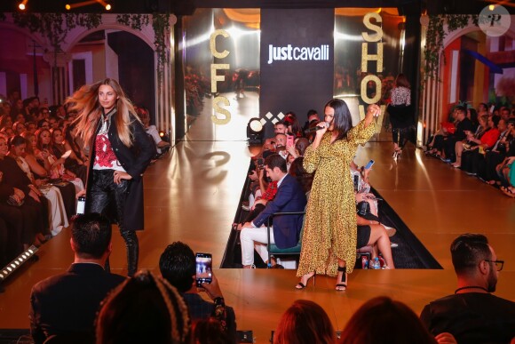 Exclusif - Christina Milian, enceinte, anime le défilé de la 15ème édition du Casa Fashion Show "Casa Fashion Show Automne/Hiver 2019-2020" au Sofitel Casablanca Tour Blanche à Casablanca, le 12 octobre 2019. © Philippe Doignon/Bestimage