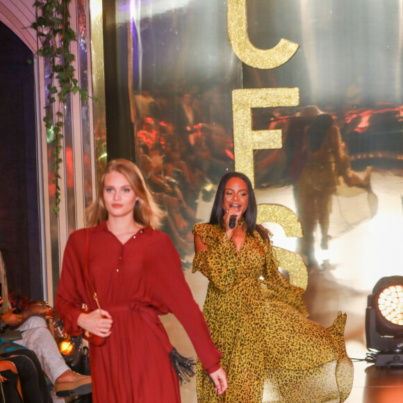 Exclusif - Christina Milian, enceinte, anime le défilé de la 15ème édition du Casa Fashion Show "Casa Fashion Show Automne/Hiver 2019-2020" au Sofitel Casablanca Tour Blanche à Casablanca, le 12 octobre 2019. © Philippe Doignon/Bestimage