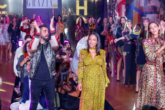 Exclusif - Kendji Girac et Christina Milian, enceinte, participent au défilé de la 15ème édition du Casa Fashion Show "Casa Fashion Show Automne/Hiver 2019-2020" au Sofitel Casablanca Tour Blanche à Casablanca, le 12 octobre 2019. © Philippe Doignon/Bestimage