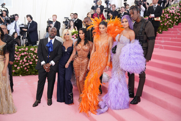 Corey Gamble, sa compagne Kris Jenner, Kim Kardashian, son mari Kanye West, Kendall Jenner, Kylie Jenner et son compagnon Travis Scott - Arrivées des people à la 71ème édition du MET Gala (Met Ball, Costume Institute Benefit) sur le thème "Camp: Notes on Fashion" au Metropolitan Museum of Art à New York, le 6 mai 2019.