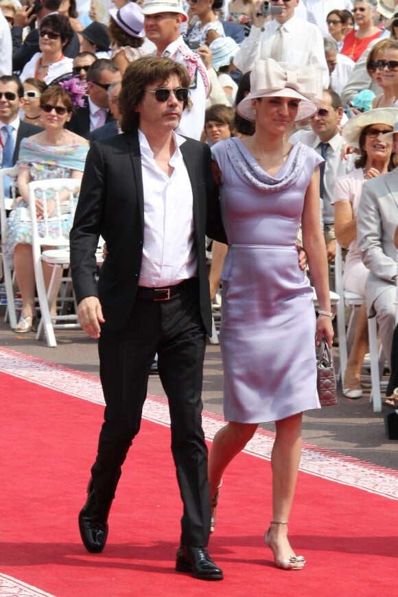 Jean-Micehl Jarre et sa fille Emilie Jarre au mariage religieux du prince Albert et de Charlene de Monaco, le 2 juillet 2011.