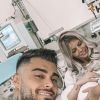 Jessica Thivenin et Thibault Garcia ont enfin pu tenir leur bébé Maylone dans les bras. Le 17 octobre 2019.