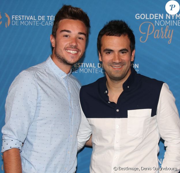 Alex Goude et son mari Romain lors de la soirée des nominations aux Nymphes au Monte-Carlo Bay Hotel & Resort lors du 56ème Festival de télévision de Monte-Carlo, le 15 Juin 2016. © Denis Guignebourg/BestImage