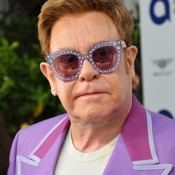 Elton John durant la Midsummer Party au profit de la Elton John Aids Fondation à la Villa Dorane au Cap d'Antibes en France, le 24 juillet 2019. C'est Elton John qui est à l'initiative de ce premier gala dans le sud de la France. © Bruno Bebert/Bestimage