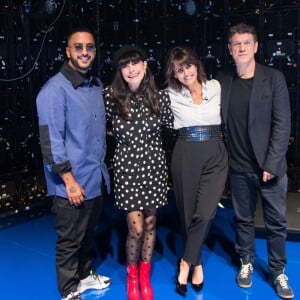 Exclusif - Slimane Nebchi, Lio, Faustine Bollaert, Marc Lavoine - Backstage lors de l'enregistrement de l'émission "La boite à secrets", présentée par F.Bollaert, qui sera diffusée le 18 octobre sur France 3 en prime time. Le 7 octobre 2019 © Tiziano Da Silva / Bestimage