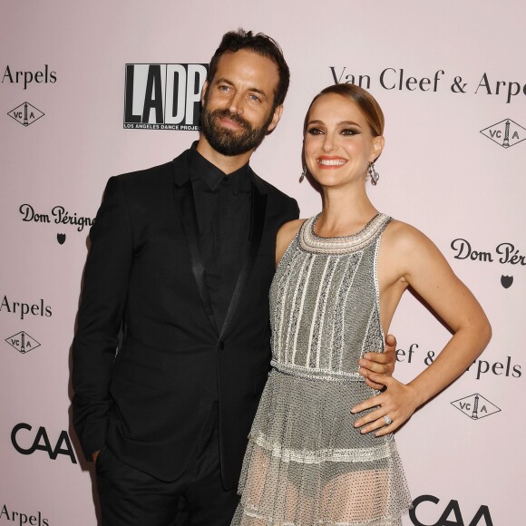 Benjamin Millepied et sa femme Natalie Portman assistent au gala annuel du 'L.A. Dance Project' à la galerie d'art Hauser & Wirth. Los Angeles, le 19 octobre 2019.