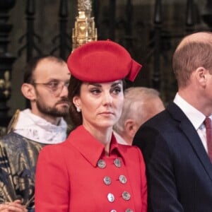 Le prince William et Kate Middleton, et le prince Harry et Meghan Markle, lors de la messe en l'honneur de la journée du Commonwealth à l'abbaye de Westminster à Londres le 11 mars 2019.