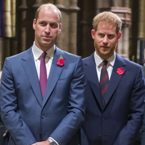 Le prince William, le prince Harry, Meghan Markle et Kate Middleton à l'abbaye de Westminster le 11 novembre 2018