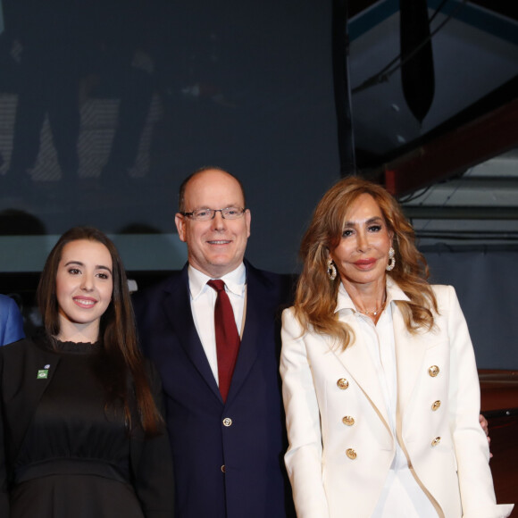 Exclusif - Federica Gasbarro, le prince Albert II de Monaco, Daniela Zuccoli - Soirée en hommage à Mike Bongiorno, personnalité de la télévision et de la culture italienne, pour le 10ème anniversaire de sa mort et pour l'inauguration de l'Association Mike Bongiorno en présence de sa veuve D. Bongiorno. © Claudia Albuquerque/Bestimage