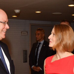 Exclusif - Le prince Albert II de Monaco et Jodie Foster - Projection du film "Be natural, l'histoire inédite d'Alice Guy-Blaché, la première femme cinéaste de l'histoire, réalisé par Pamela B. Green et A. Fontaine et narré et co-produit par l'actrice J. Foster au cinéma des Beaux Arts à Monaco le 3 octobre 2019. © Bruno Bebert / PRM / Bestimage
