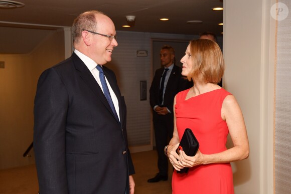 Exclusif - Le prince Albert II de Monaco et Jodie Foster - Projection du film "Be natural, l'histoire inédite d'Alice Guy-Blaché, la première femme cinéaste de l'histoire, réalisé par Pamela B. Green et A. Fontaine et narré et co-produit par l'actrice J. Foster au cinéma des Beaux Arts à Monaco le 3 octobre 2019. © Bruno Bebert / PRM / Bestimage