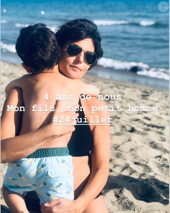 Faustine Bollaert et son fils Peter (4 ans), sur Instagram, le 24 juillet 2019