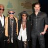 Morgan Freeman, Johnny Depp, Joe Perry et Joe Manganiello assistent à l'ouverture du "Guitar Hotel" au "Seminole Hard Rock Hotel et Casino" à Hollywood en Floride, le 24 octobre 2019.