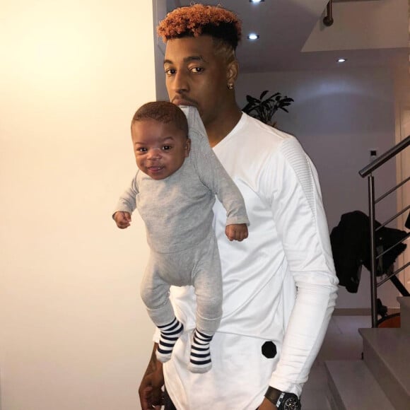 Presnel Kimpembe et son fils Kayis, né grand prématuré le 5 octobre 2017. Photo publiée sur Instagram en mai 2018
