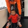 Presnel Kimpembe et son fils Kayis, né grand prématuré le 5 octobre 2017. Photo publiée sur Instagram le 26 octobre 2018 par sa compagne Sarah.