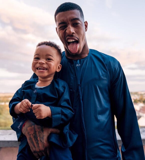 Presnel Kimpembe et son fils Kayis, né grand prématuré le 5 octobre 2017. Photo publiée sur Instagram le 2 septembre 2019